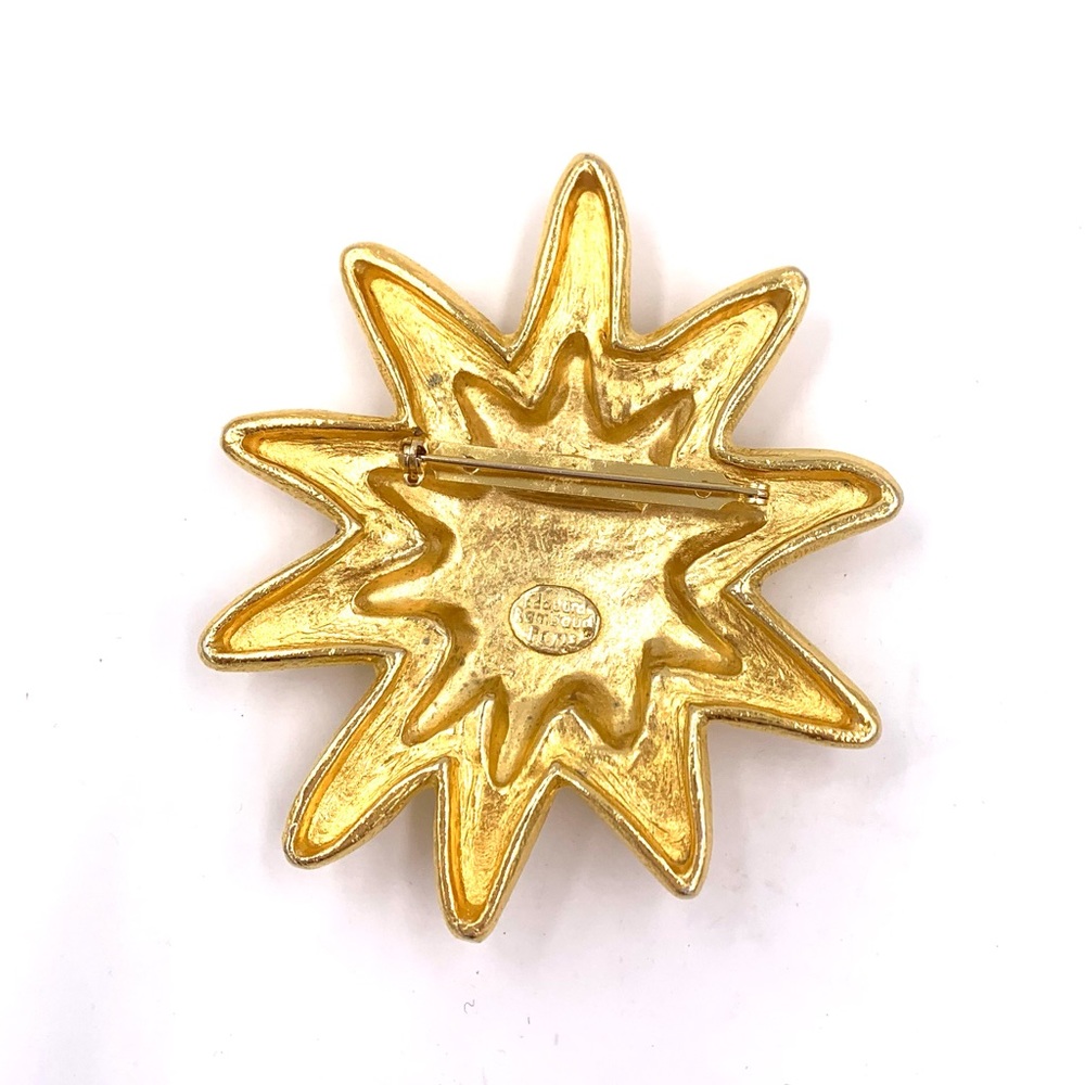 Edouard Rambaud Paris Gold Double Star Pin Brooch - Picture 6 of 7